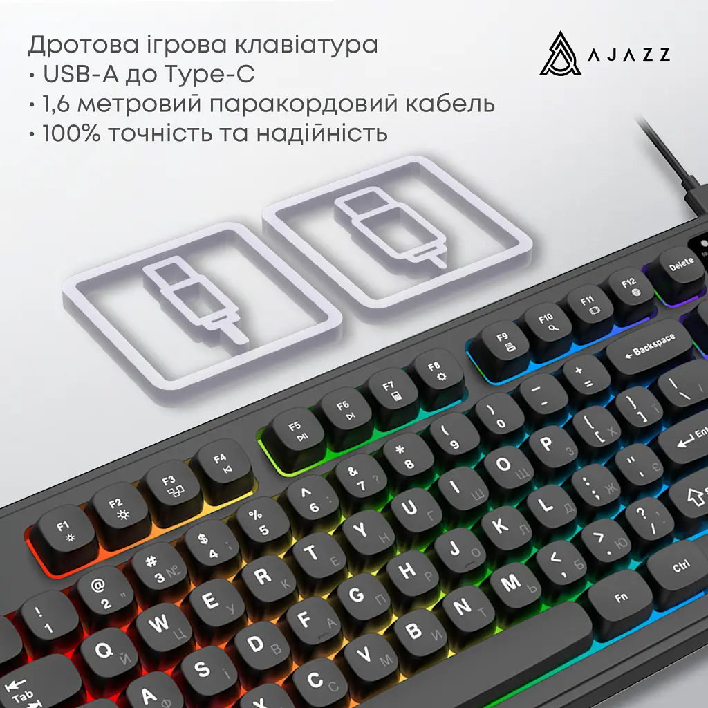 Клавіатура Ajazz AF98 USB UA Black (AF98-B) - фото 8