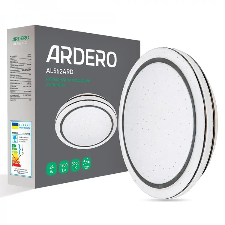 Свiтильник свiтлодiодний Ardero AL562ARD накладний 24W 5000K (80176) - фото 2