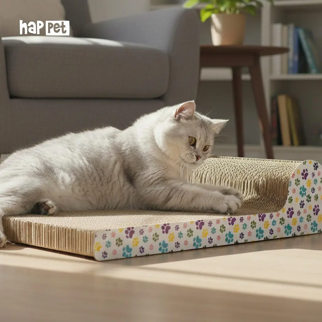 Happet Картонна кігтеточка "MUFASA"+Котяча м'ята, 53x24x13 cм (DK04) - фото 5