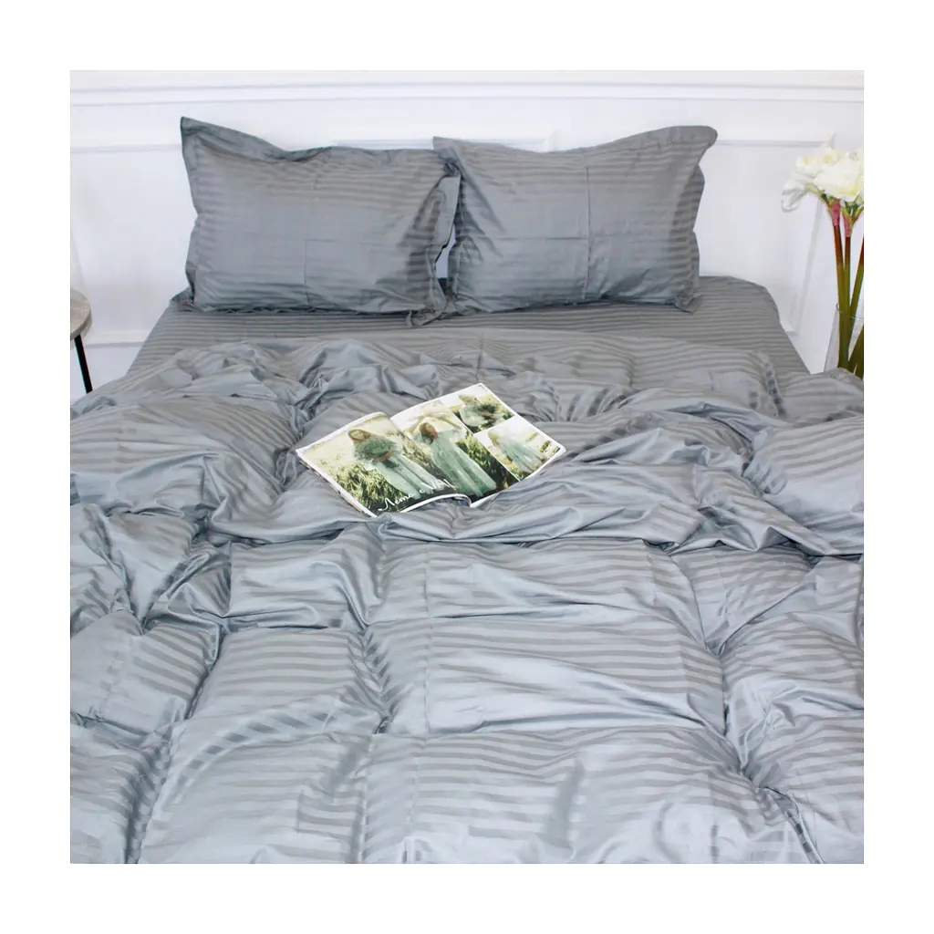 Постільна білизна MirSon Satin Stripe 30-0010 Light Gray 110х140 дитячий (2200005246146) - фото 3