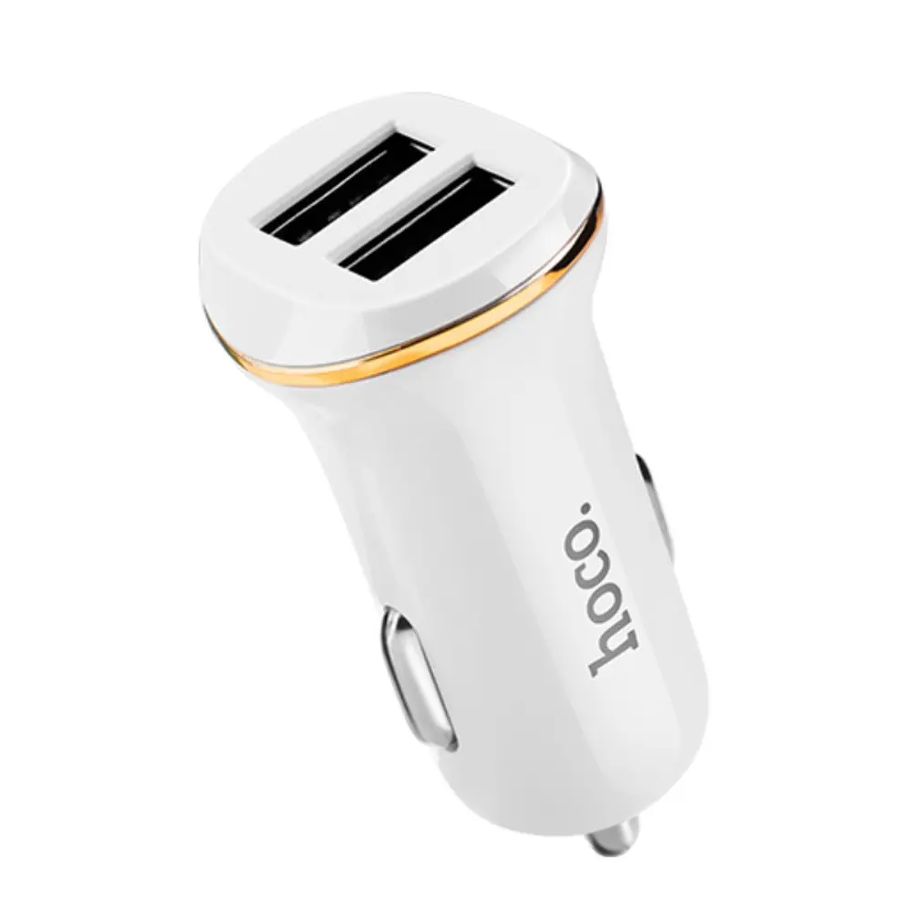 Автомобільний зарядний пристрій Hoco Z1 2 USB білий - фото 5