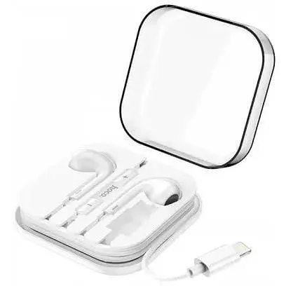 Навушники Hoco Lightning crystal earphones with mic M1 Max білі - фото 6