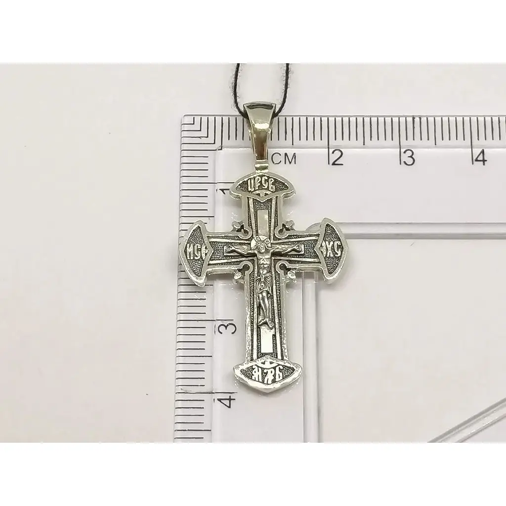 Золотий хрестик Харківська ювелірна фабрика. Розп'яття Христа. 11485-ЧБЕЛ - фото 4