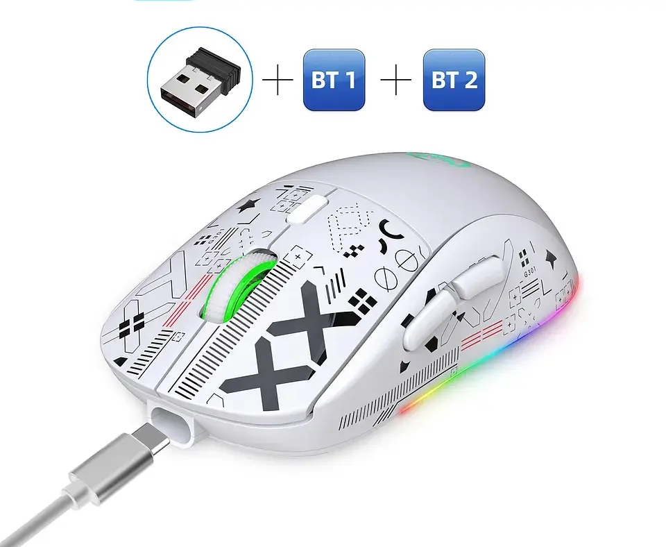 Миша бездротова Imice HYSJ Т90 2.4G + Bluetooth White - фото 6