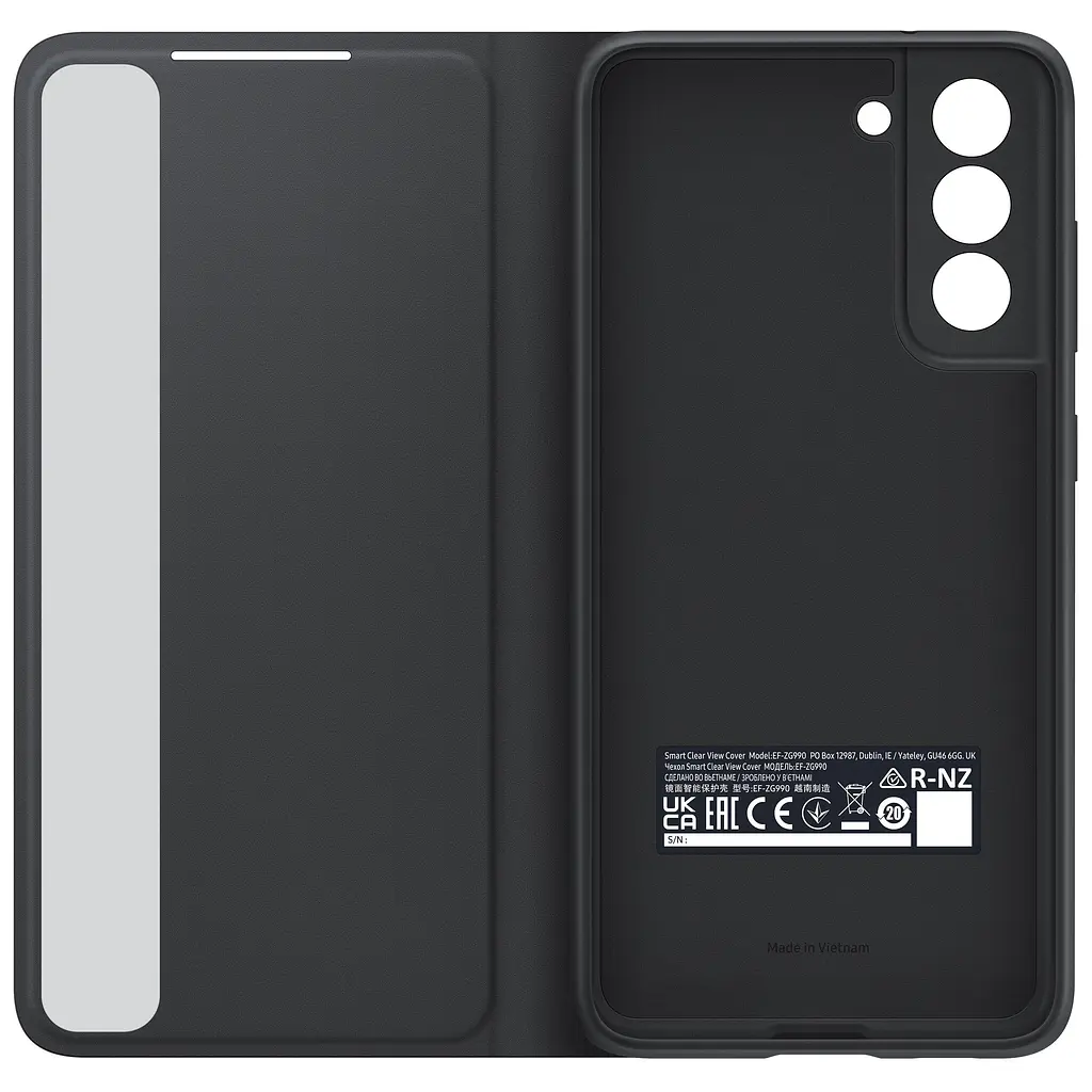 Оригінальний чохол-книжка для Samsung Galaxy S21 FE (G990) S-View Clear View Smart Cover Черный EF-ZG990CBEGRU - фото 6