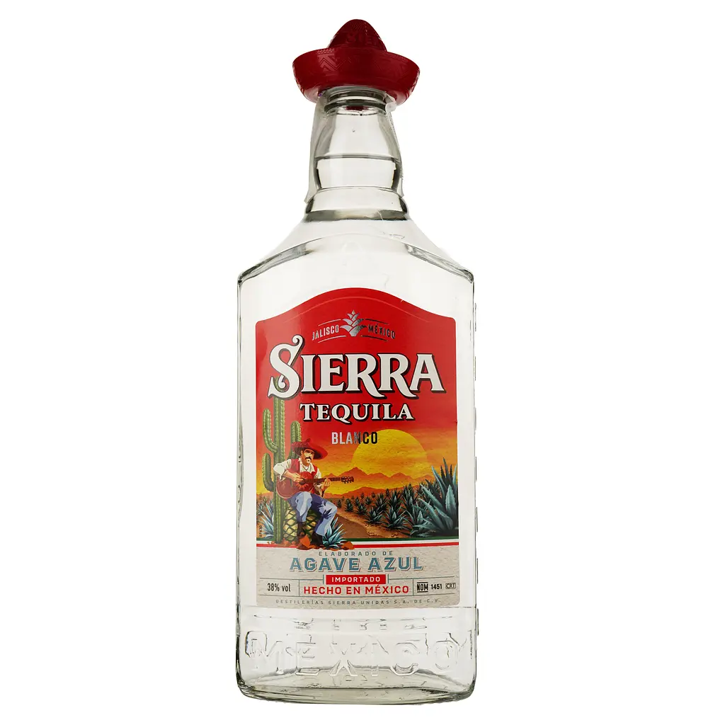 Упаковка текилы Sierra Blanco 38% 6 л (1 л х 6 шт.) - фото 2