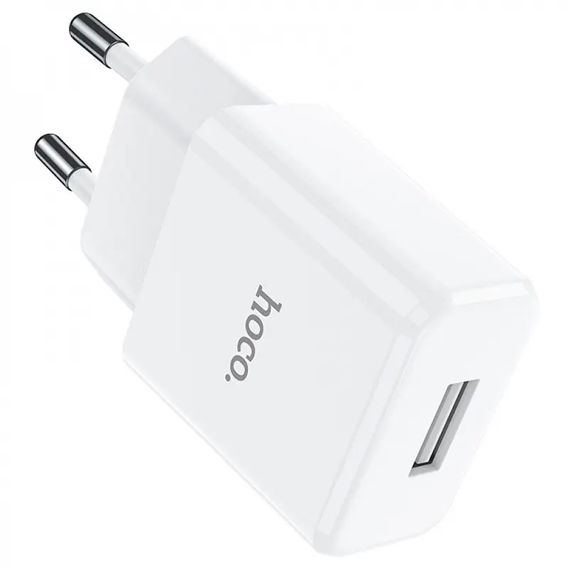 Мережевий зарядний пристрій 1 USB Hoco N9 2.1 A White - фото 5