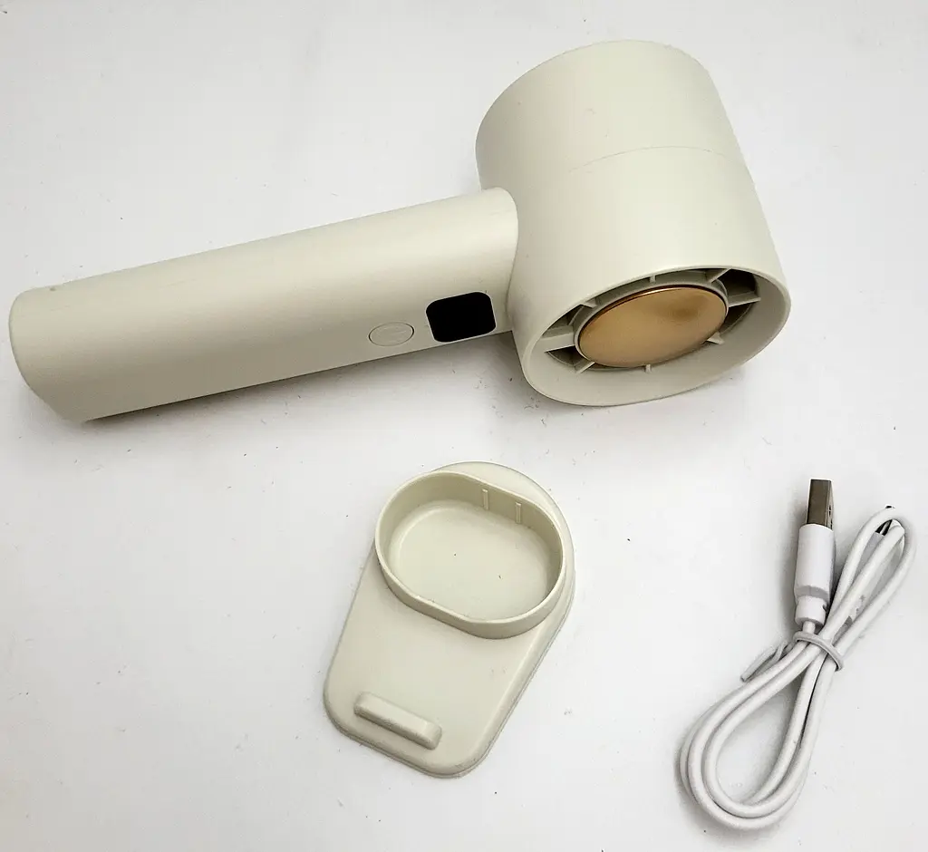 Вентилятор акумуляторний міні LED дисплей USB діаметр 6см ручний та настільний Handheld fan LY-934 - фото 4