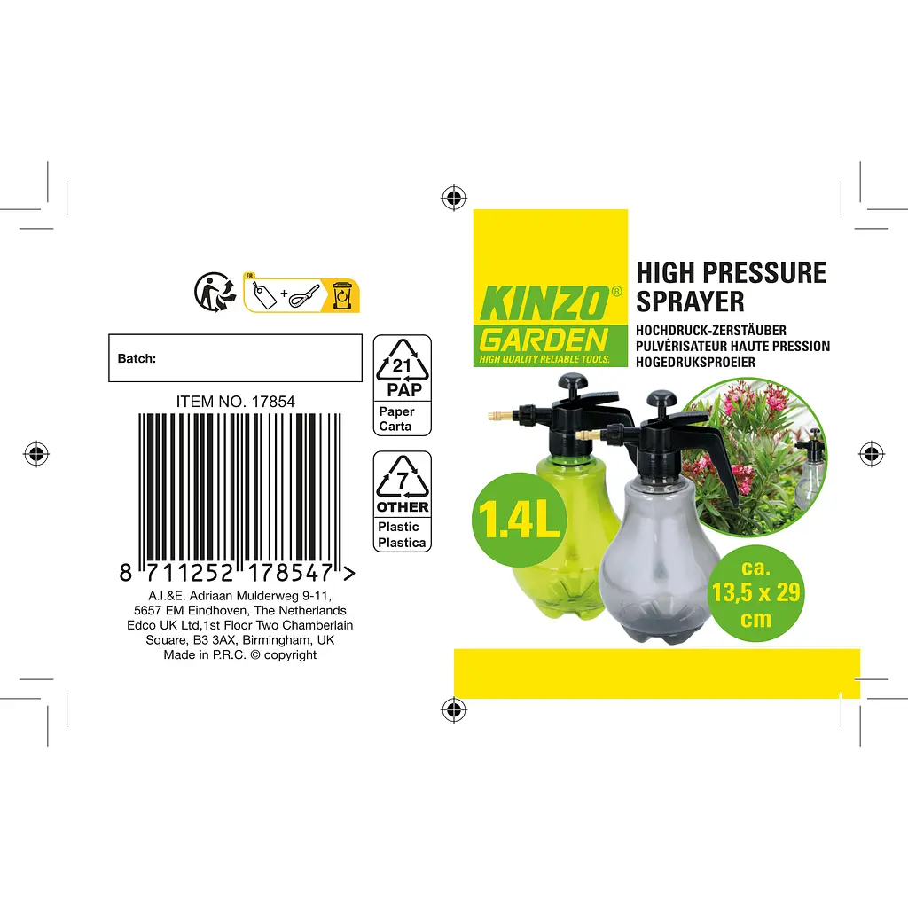 Обприскувач Kinzo Garden 1.4 л в асортименті - фото 7