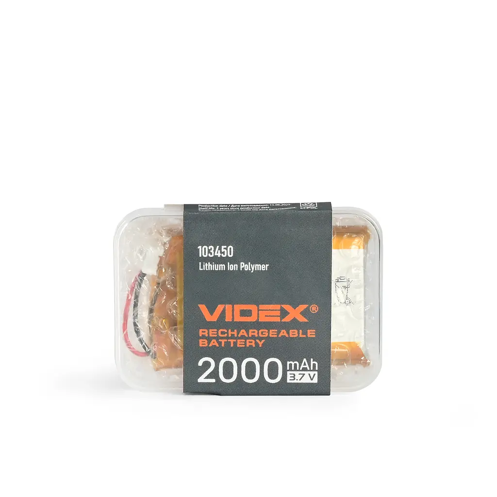 Акумулятор Videx Li-pol VLF-B103450-20 2000mAh 1 шт. (VLF-B103450-20) - фото 3