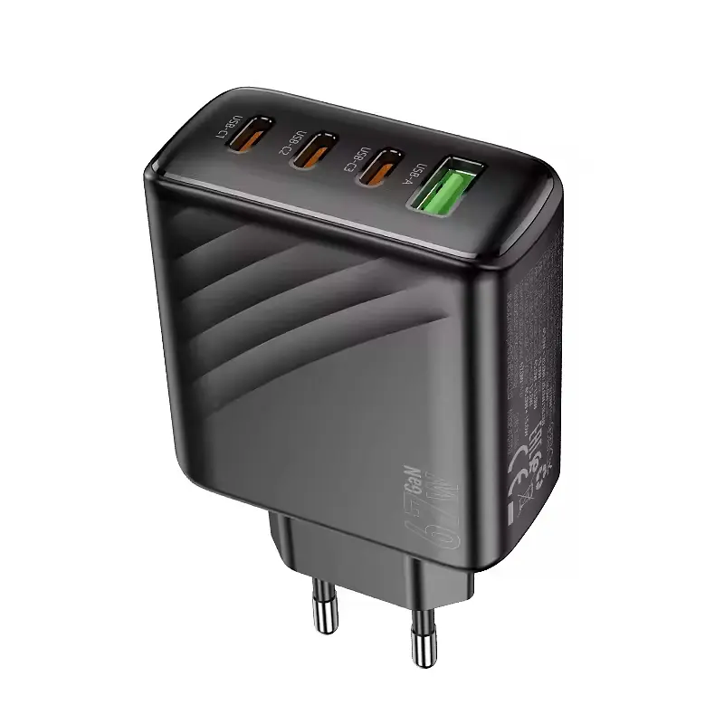 СЗУ 110-240V HOCO CS27A 1xUSB-A, 3xUSB-C, 3A, PD67W+QC3.0, Black, Box - фото 5