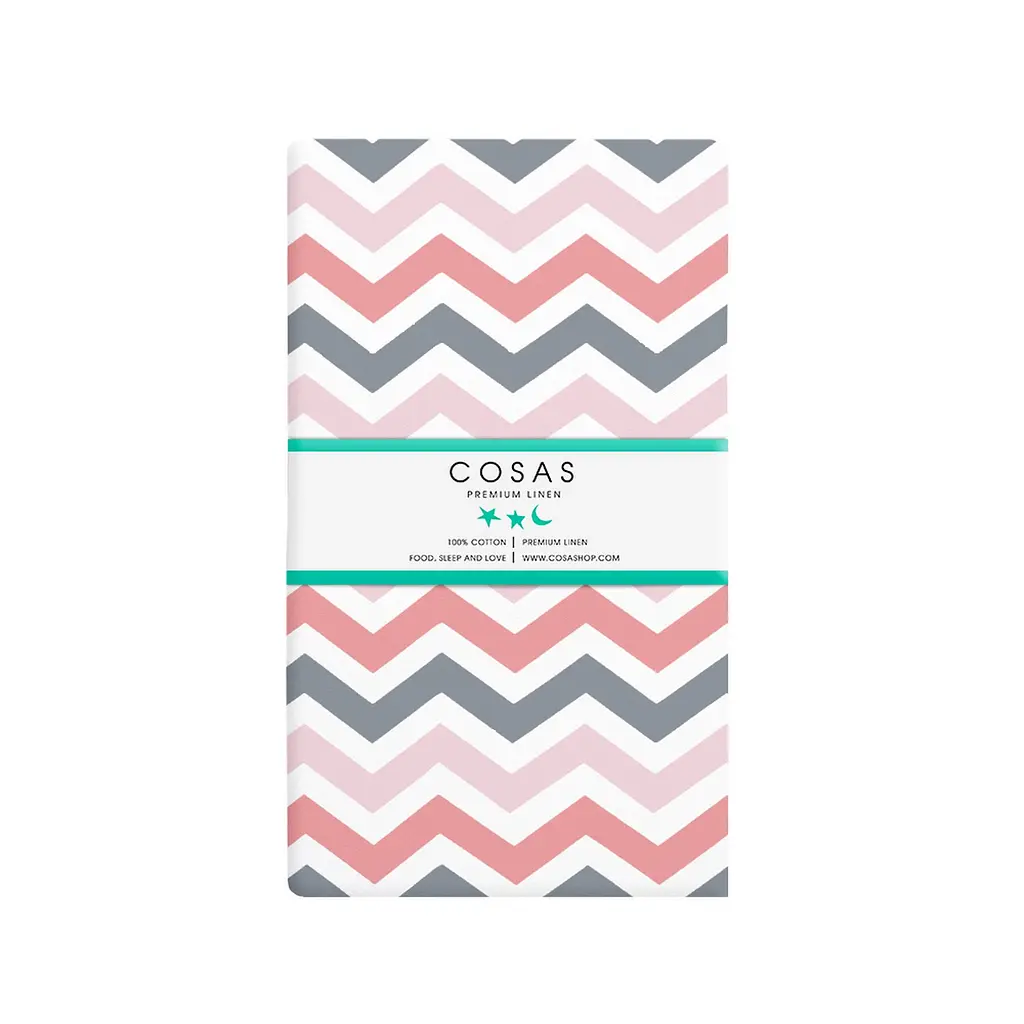 Набір простирадло на резинці 90х200 WHITE / GREY ZIGZAG COSAS (4822052058589) - фото 4