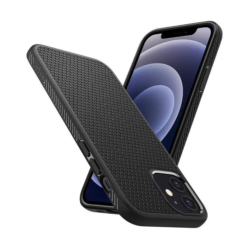 Чехол Spigen Liquid Air для iPhone 12 Pro/12 Matte Black (ACS01701) + защитное стекло - фото 5