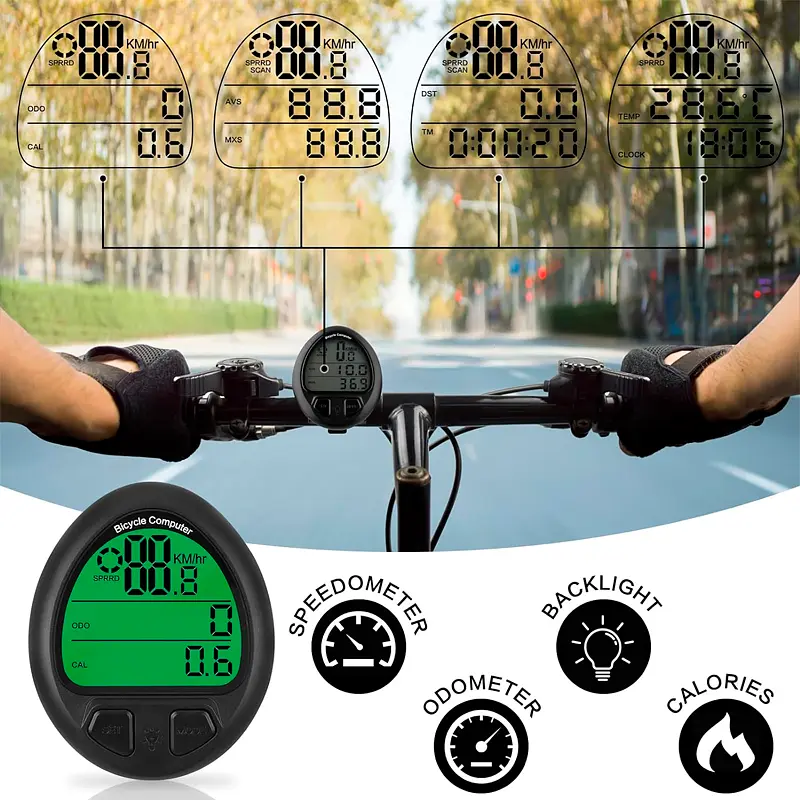 Велокомп'ютер Bicycle Computer NO: 669/999 Waterproof + підсвічування екрану (19 функцій) - фото 4