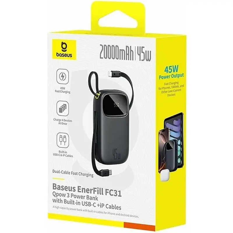 Батарея Baseus EnerFill FC31 Qpow3 Digital 20000mAh 45W Black (E0028D00) - фото 2