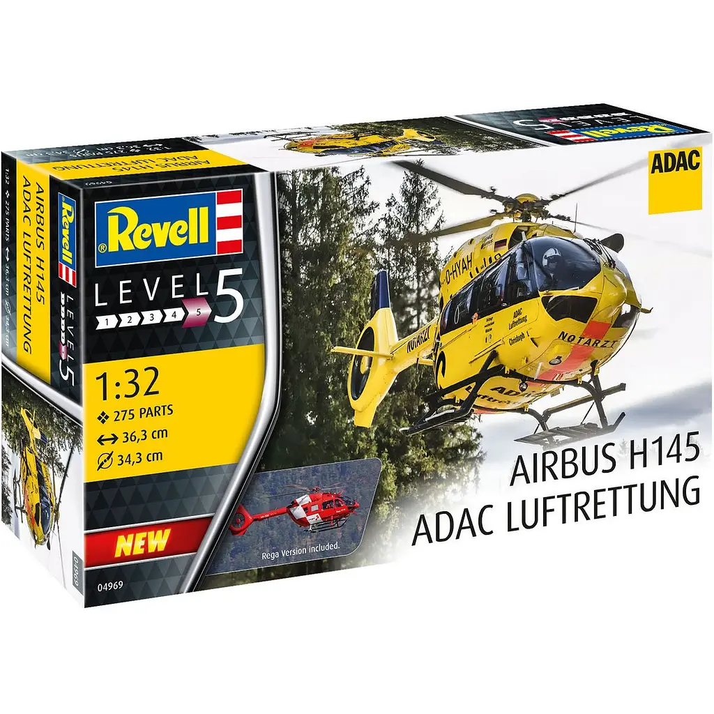 Збірна модель-копія Revell Геликоптер Airbus H145 ADAC Рятувальна служба 1:32 (RVL-04969) - фото 4