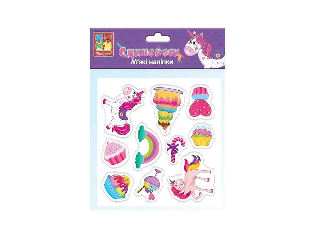 Набір аксесуарів VLADI TOYS Єдинороги М'які наліпки VT4210-04 (укр) - фото 2