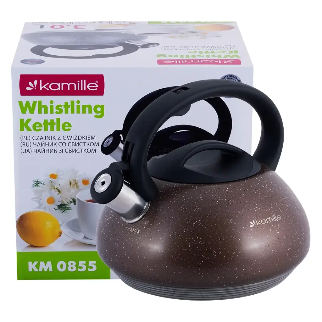 Чайник із свистком Kamille KM-0855 brown 3,0 л - фото 8