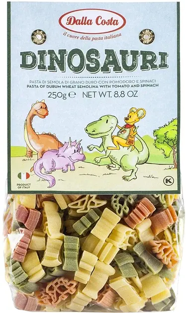 Макарони Dalla Costa Dino Tricolori 250 г (8016419001622)
