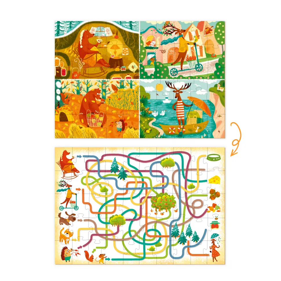 Дитячий розвиваючий пазл і гра Mon Puzzle Обсерваційний. Як звірі пори року зустрічали 200110 - фото 4