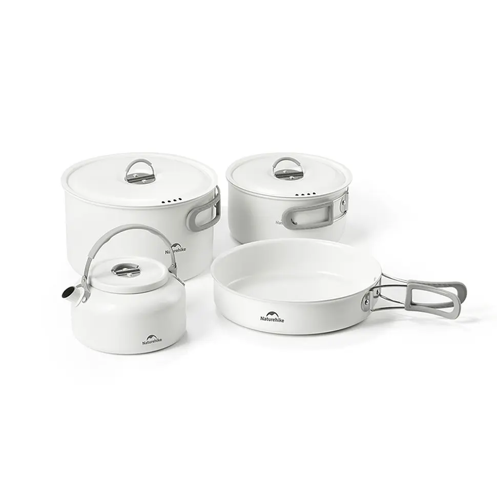 Чайник з керамічним антипригарним покриттям Naturehike CNK2450CF013 0,8 л, алюміній, білий - фото 2