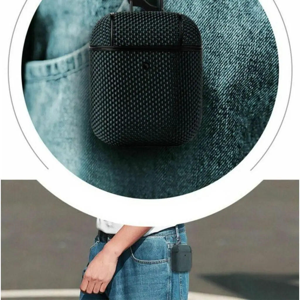 Чехол Primo Nylon для наушников AirPods (MMEF2) / AirPods 2 (MV7N2) Black - фото 4