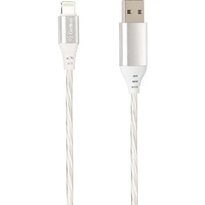 USB кабель Gelius Pro LED RGB GP-UC06i Apple Lightning Silver - фото 6