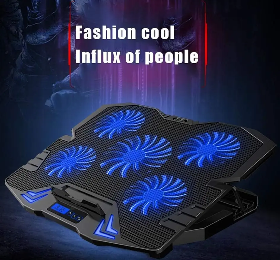 Охолоджувальна підставка для ноутбука 15.6 дюймів Ice Coorel K-5 Led Blue 5xfans - фото 5
