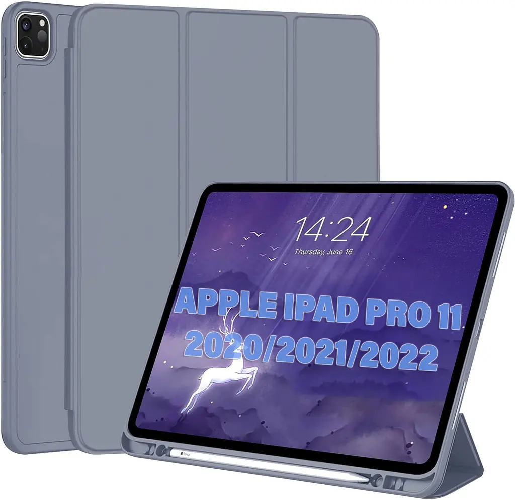 Чехол-книжка BeCover Tri Fold Soft TPU с креплением Apple Pencil для Apple iPad Pro 11 2020/2021/2022 Purple (711114) - фото 2
