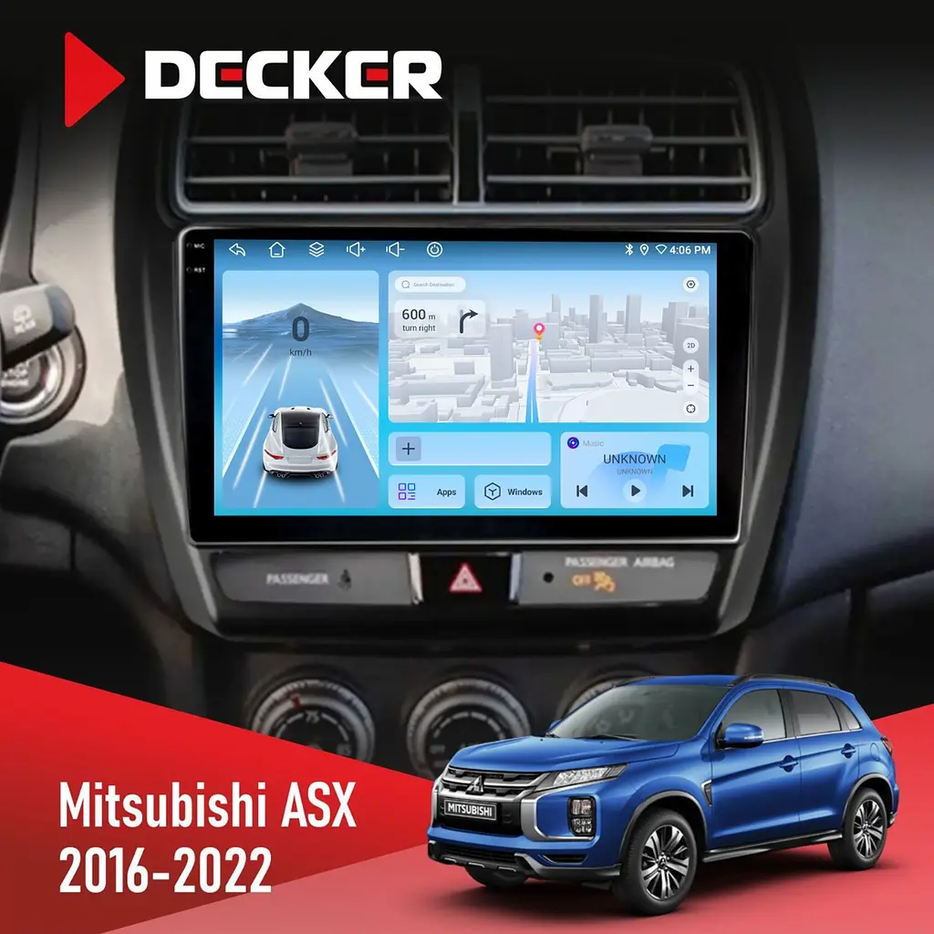 Штатна магнітола Mitsubishi ASX 2016-2022 Decker D10-010 6x128, DSP, 4G, 2K Decker (НФ-00009410)
