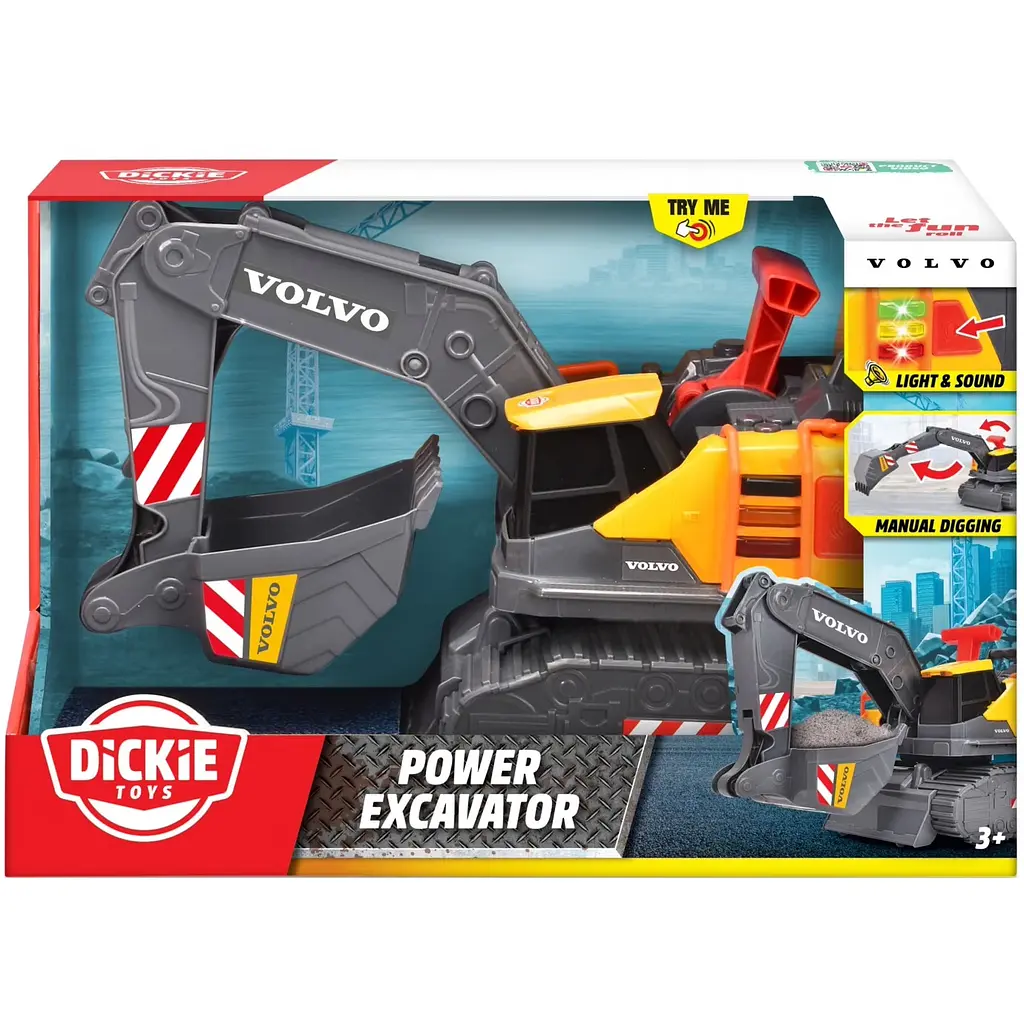 Екскаватор Dickie Toys Вольво. Будівельна сила зі звуковими та світловими ефектами 30 см (3725012) - фото 5