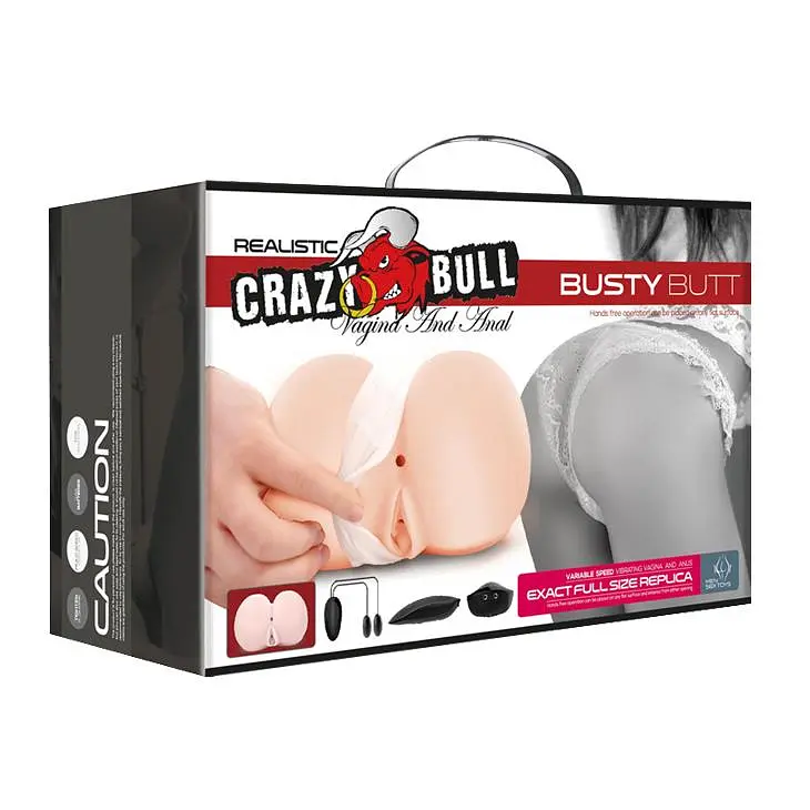 Мастурбатор с вибрацией Crazy Bull Vagina And Anal Busty Butt (телесный) - фото 10