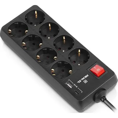 Мережевий фільтр живлення REAL-EL RS-PROTECT 805 1.8m, black (EL122300042) - фото 8