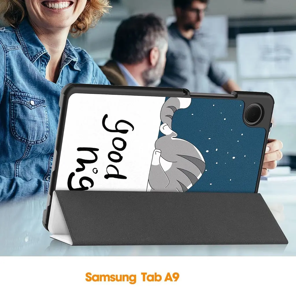 Чехол HardPrinted с рисунком Samsung Galaxy Tab A9 8.7 SM-X110 SM-X115 Спящий Кот - фото 3