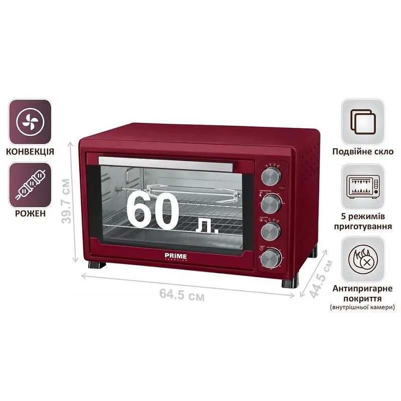Електропіч PRIME Technics PEO 6289 BU - фото 2