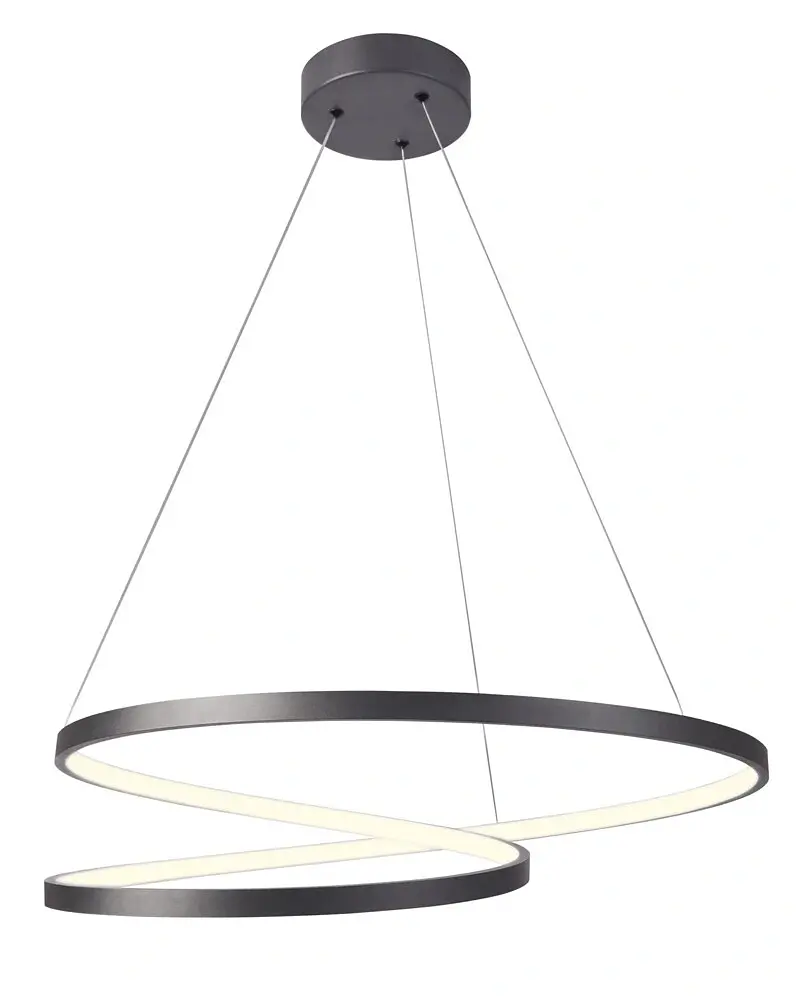 Люстра подвесная светодиодная круглая Goldlux 328175 Zefira 60 Led 1x52W 4000K 4900Lm IP20 Антрацит - фото 3