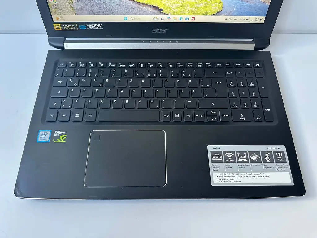 Ігровий ноутбук Acer Aspire 7 A715-72G 15.6" (i7-8750H / 16GB / SSD+HDD / GTX 1050 Ti 4GB) б/в - фото 3