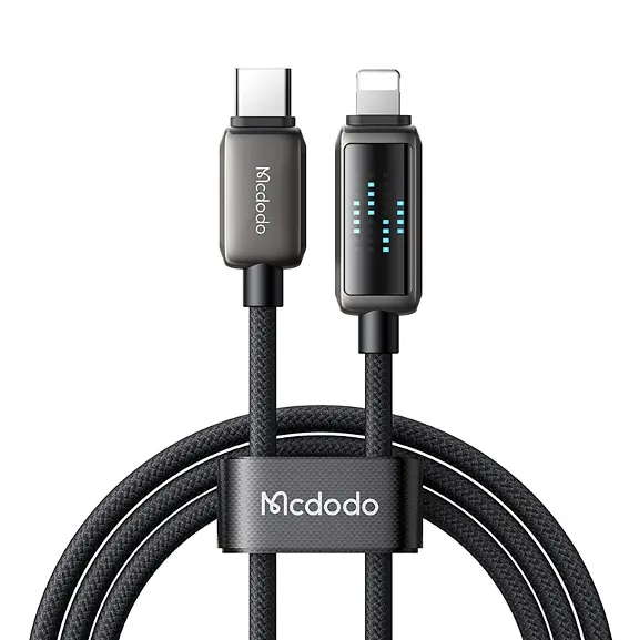 Кабель McDodo LED Display USB-C to Lightning 36W Data Cable 1.2m Black