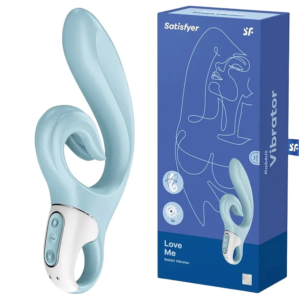 Вибратор-кролик Satisfyer Love Me 22 см голубой - фото 2