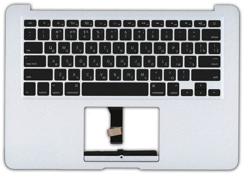 Клавіатура для ноутбука Apple MacBook Air 2012+ (A1466) Black, (Silver TopCase), UA (горизонтальний ентер) - фото 2