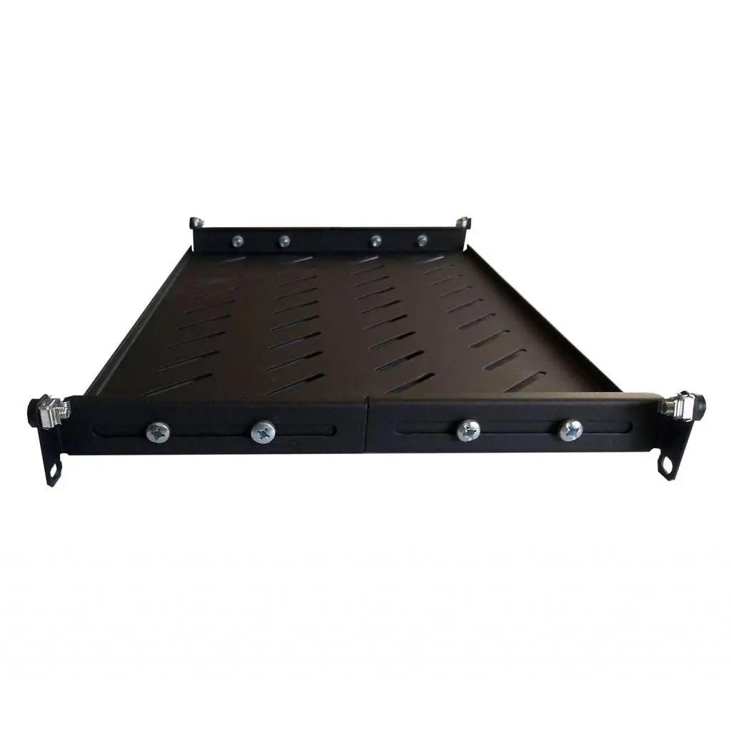 Полка 19" Hypernet 1U глиб. 400мм, в шкафи глибиною 600мм, чорна (U-FS-60-BLACK) - фото 3