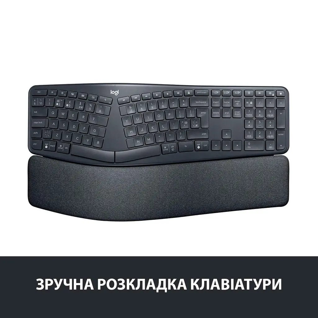 Клавіатура Logitech ERGO K860 for Business Bluetooth/Wireless UA Black [920-010352] [81153] - фото 4