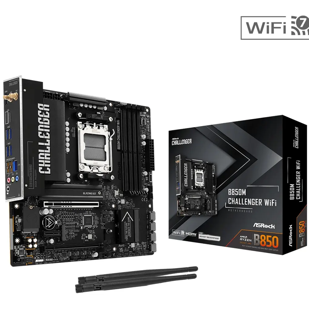 ASRock B850M CHALLENGER WIFI (AM5/B850, 4*DDR5, 2xPCIex16, HDMI/DP, 4xSATAІІІ,2xM.2, 2.5GLan, mATX) - фото 4
