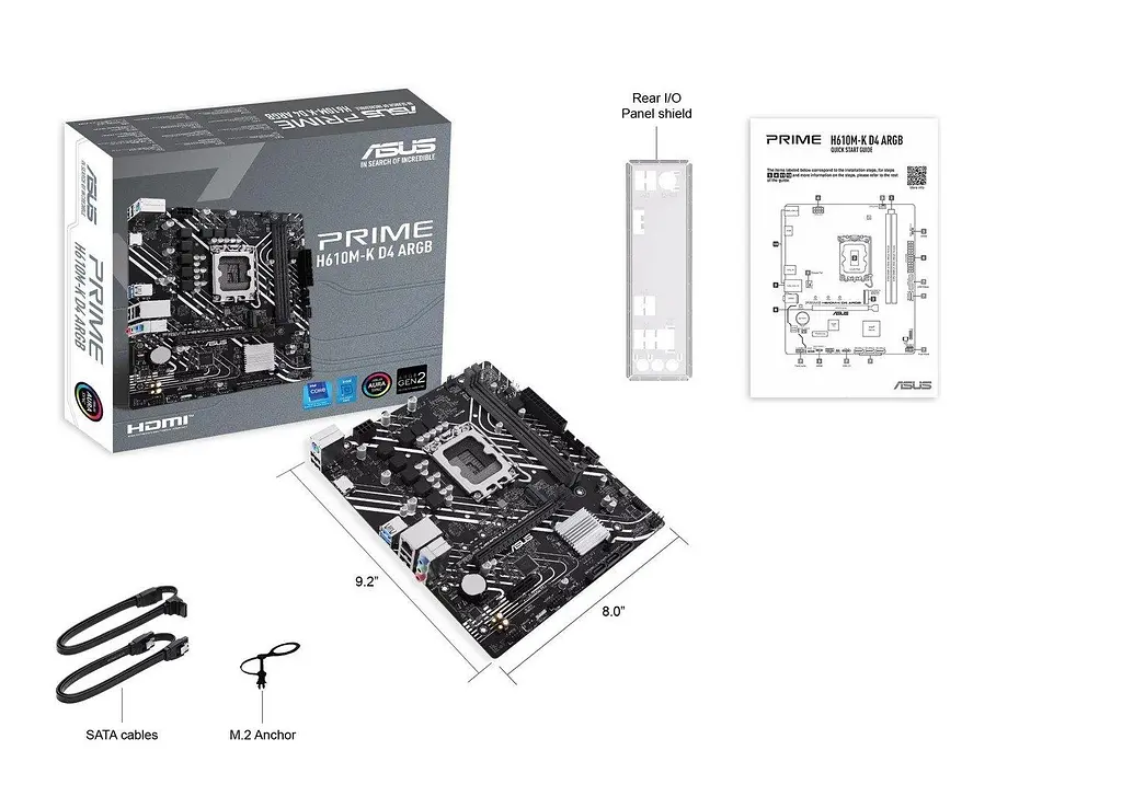 Материнська плата ASUS Prime H610M-K D4 ARGB (PRIME H610M-K D4 ARGB) (Socket 1700, Intel H610, Micro-ATX) - фото 6