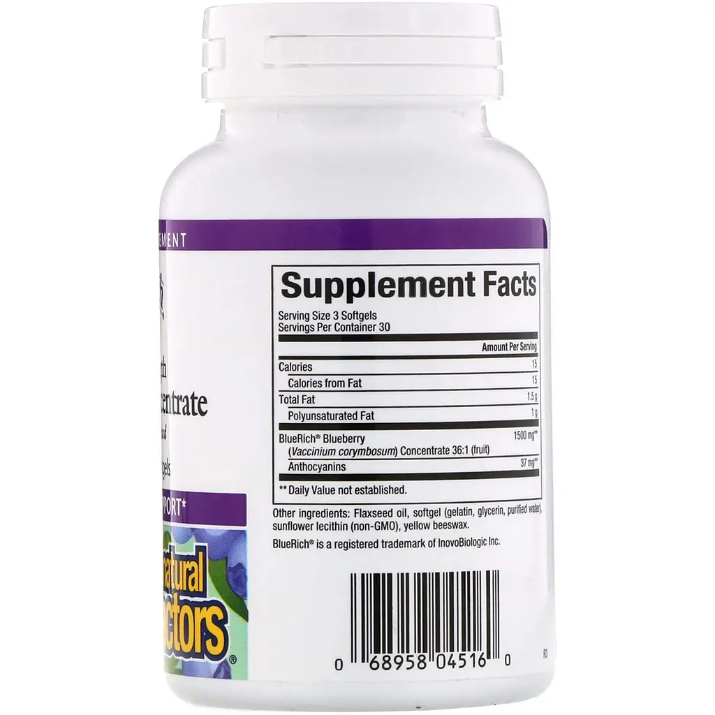 Концентрат чорниці Natural Factors BlueRich Super Strength 500 мг 90 капсул - фото 2