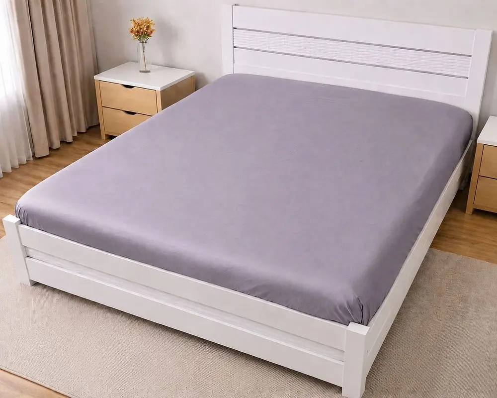 Простирадло на резинці LARA сатин LUX dp13257 VIOLET 160х200+25 см - фото 2