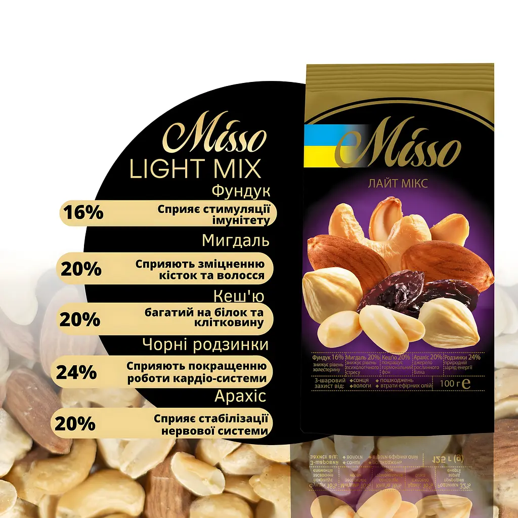 Горіхово-фруктове асорті Misso Light Mix 100 г - фото 3