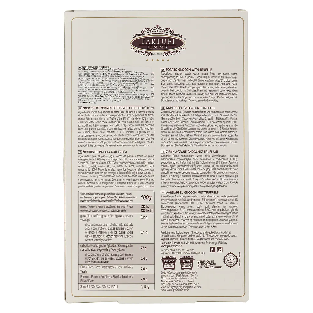 Ньокки Tartufi Jimmy Картофельные с трюфелем 400 г (950501) - фото 3