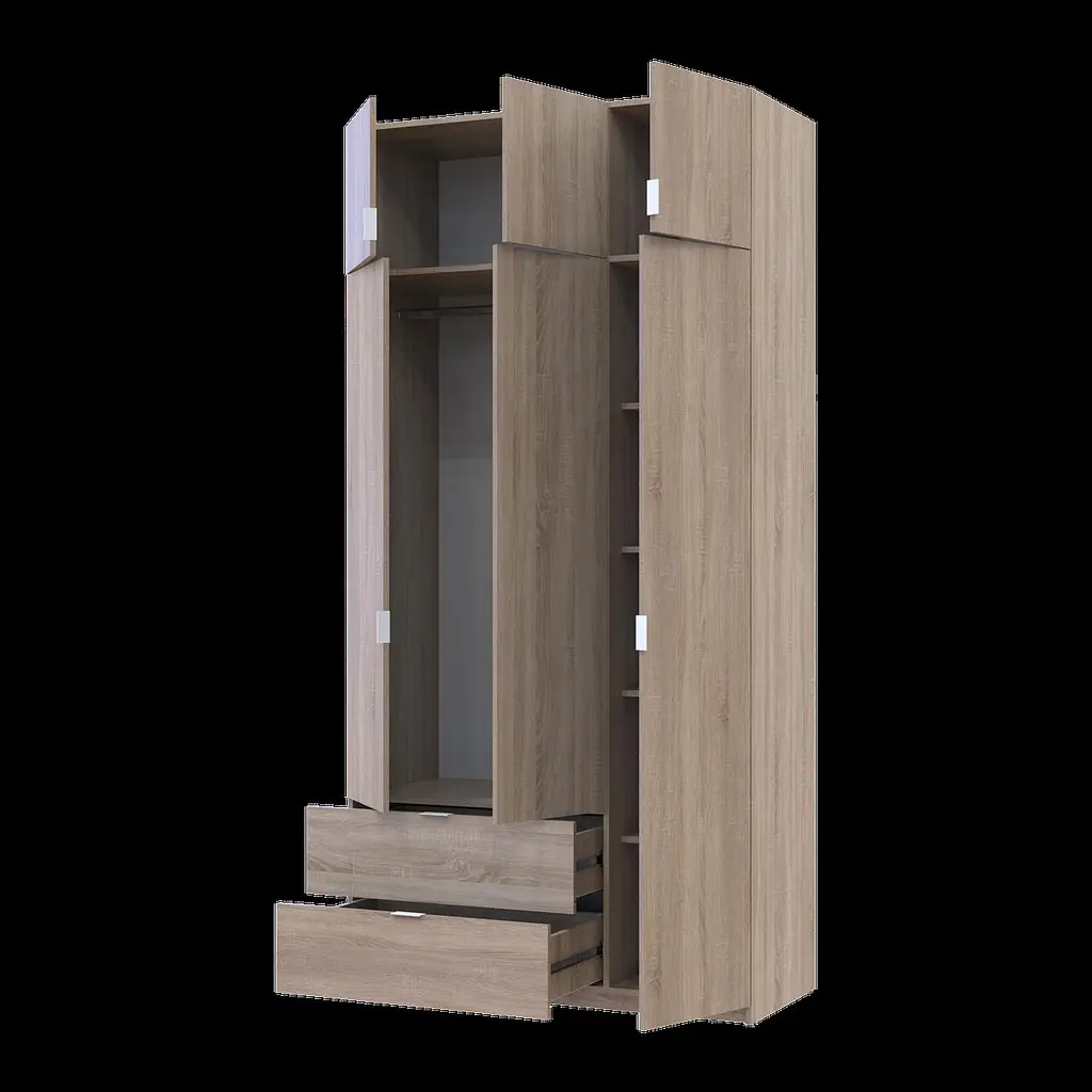 Розпашна Шафа для одягу Doros Лукас Дуб Сонома 3ДСП 120х50х240 (80737799) - фото 7