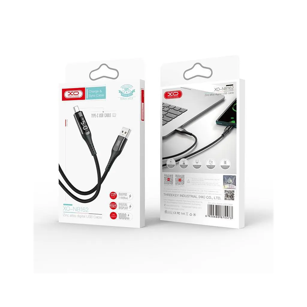 Дата кабель USB 2.0 AM to Lightning 1.0m 2.4A LED black XO (NB162-L-1-BK) - фото 6